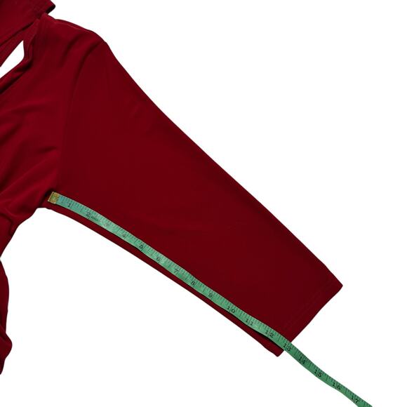 SYMPLI Reversible Handkerchief Hem 3/4 Sleeve Top in Ruby Red Size 12 Womens - Picture 9 of 9